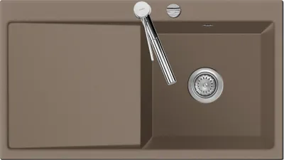 Produktbild von Flächenbündige Spüle MERA 90 Fango mit Becken rechts und Excenterbedienung