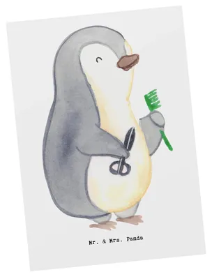 Produktbild von Mr. & Mrs. Panda Postkarte Friseur Herz - Weiß - Geschenk, Postkarten, Haare Schneiden, Ansichtskarten, Färben, Frisör, Grußkarte, Barbier, Motivkarte, Friseursalon