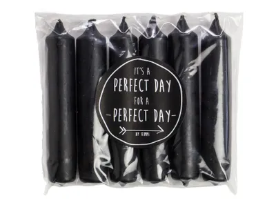 Image de Bougies Rustik - Coffret cadeau de bougies de table « Rustik » (noir, lot de 6)