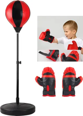 Immagine prodotto di Sacco da boxe per bambini, stabile, antistress, migliora la coordinazione, giocattolo da boxe con guantoni, S, 1,1 m, piccolo