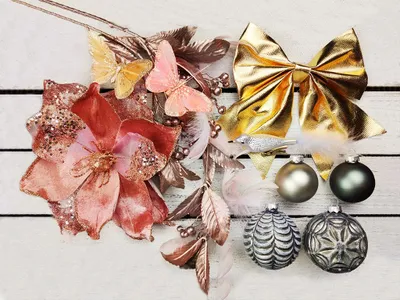 Produktbild von Weihnachtsbaumschmuck-Set, NOBLESA, 132-teilig, für Weihnachtsbäume 240–270 cm, inkl. Aufbewahrungsbox