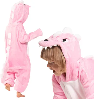 Obrázok produktu pre Nikcorp Oblek Pyžamo Dámske Detské Onesie Dinosaurus  Ružová 125-135
