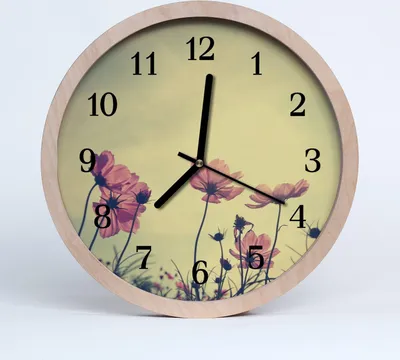 Produktbild von Holzuhr 20fi cm wanduhr - Blumen Blumen