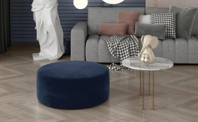Obrázek produktu pro Kulatý taburet LENNON - modrý