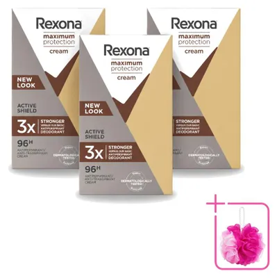 Obrázek produktu pro 3 x Antiperspirační tuhý deodorant Rexona Maximum Protection Active Shield, 45 ml - Balení 3 kusů