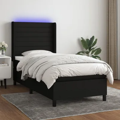 Produktbild von Boxspringbett mit Matratze & LED Schwarz 80x200 cm Stoff