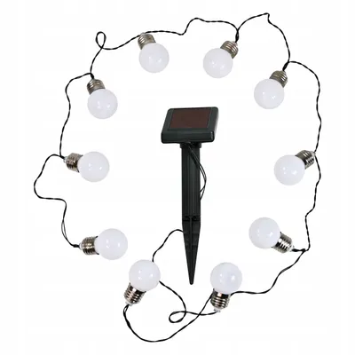 Immagine prodotto di Luci solari da fata Luci di Natale per esterni, 10 lampadine bianche calde palle di latte LED 3,8M, balconi giardino feste matrimoni, catene di luci solari da fata