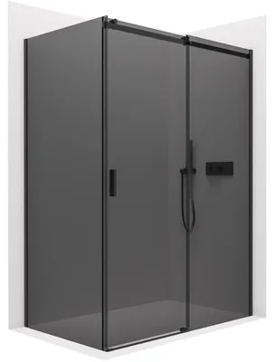 Obrázek produktu pro CERANO - Sprchový kout Santoro L/P - 6 mm - černá matná, grafitové sklo - 140x70x195 cm - posuvný
