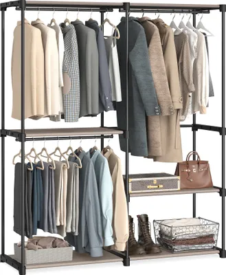 Produktbild von SONGMICS Kleiderschrank offen, Kleiderständer, Kleiderstange, Garderobe, 43 x 138 x 182 cm, 3 Hängefächer