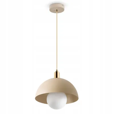 Produktbild von LUXOLAR Pendelleuchte G9 Beige Gold Milchglaskugel Halbkugel 30 cm