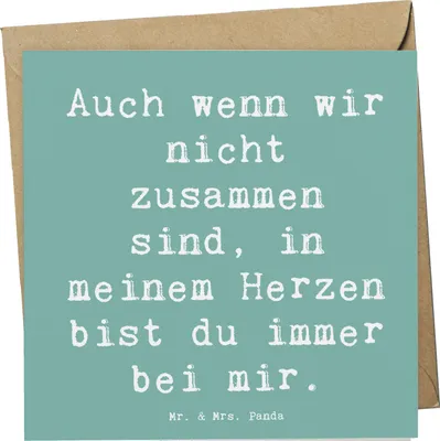 Produktbild von Mr. & Mrs. Panda Glückwunschkarte Spruch Trennung von den Eltern - Meeresbrise - Geschenk, Grußkarte, Vertrauem, Trost, Mutmacher, Klappkarte, Sehnsucht, anlasskarte, Mut