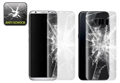 Produktbild von 2x Panzerfolie für Samsung Galaxy S8 FULL COVER Anti-Schock Displayfolie KLAR FB