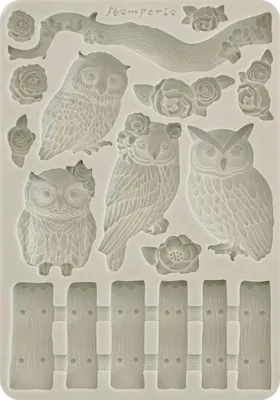 Produktbild von Silikonform Mold Gießen Mould - The Owl's House - Eulen und Zweige - Stamperia