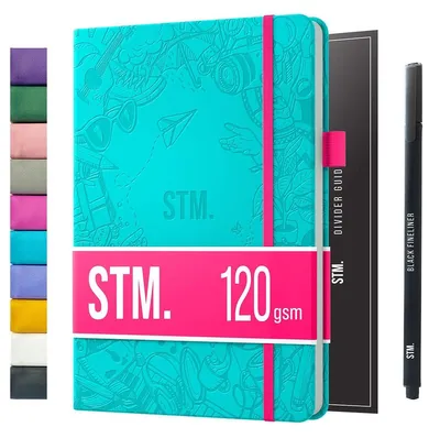 Produktbild von A5 Notizbuch mit Punktlinien und er Stift