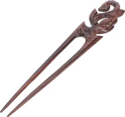 Produktbild von Ethno Holz Haarspange, Boho Haarnadel, Haarforke - Ranke, Braun, 17*3 cm, Haarspangen, Haarschmuck