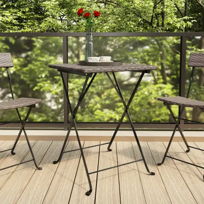 Produktbild von Möbel Bistrotisch Klappbar Grau 55x54x71 cm Poly Rattan - Gartentische 319985
