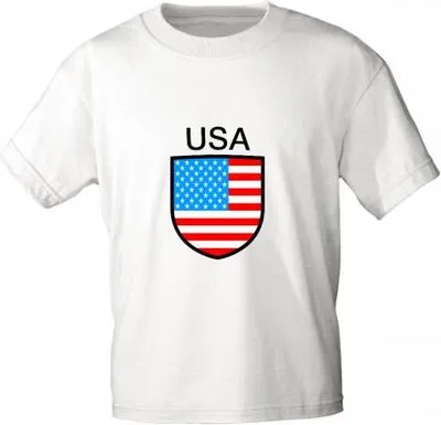 Produktbild von Kinder T-Shirt mit Print - USA - 76180 - weiß - Gr. 86-164 Größe - 152/164