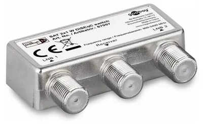 Produktbild von Goobay 67057, Kabelsplitter, 950 - 2400 MHz, Silber, Metall, Weiblich/Weiblich, 3 dB