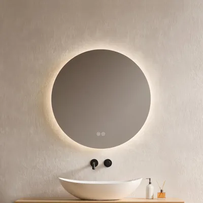Immagine prodotto di Specchio da bagno EMKE LED 60 cm Specchio rotondo Specchio da bagno con illuminazione 3 colori della luce 3000-6500K Bianco freddo Neutro Bianco caldo Dimmerabile Interruttore touch
