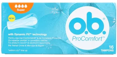 Zdjęcie produktu dla O.B. Tampony ProComfort Super, 16 sztuk