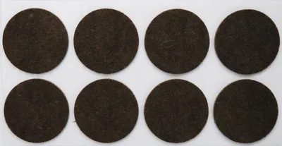 Produktbild von 8 Filzgleiter, Ø 50 mm, rund braun, 3.5 mm stark, Möbelgleiter - Kratzschutz, selbstklebend – extra starker Bodengleiter -