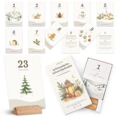 Imagen del producto de Calendario de Adviento Mindfulness para Adultos 24 Tarjetas de Afirmaciones B Estilo B