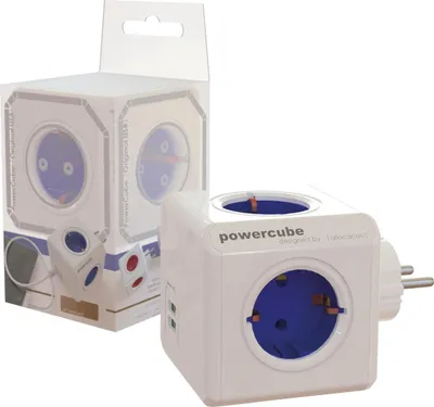 Image de PowerCube Original USB type F Schuko Rallonge bleu Allocacoc