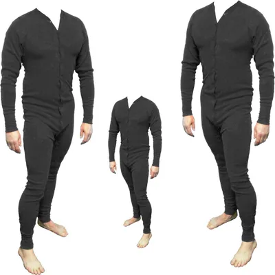 Produktbild von Long John Western Unterwäsche schwarz Einteiler Baumwolle Cowboy Unterhose XL - 54/56