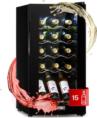 Image de Klarstein Cave a Vin sur Pieds, Caves à Vin de 44L avec une Porte en Verre, Cave a Vins à Zone Unique, Bar Intérieur/Extérieur, Frigo vin, Cave a Vin de Vieillissement, Petite Cave à Vin 15 Bouteilles