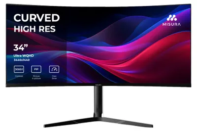 Produktbild von 34" UltraWide QHD Monitor 180 Hz gebogen BLACK - MISURA M34X3B01