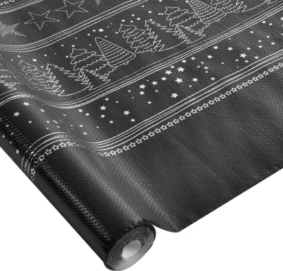 Image de Nappe en papier chromee decoree noir