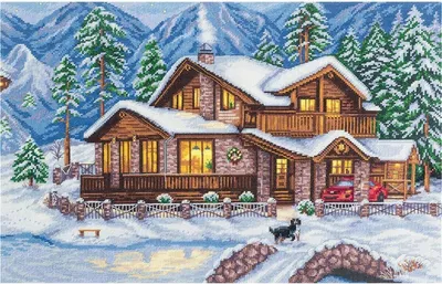 Image de Jeu de points de croix Panna "Bergchalet" 41x28cm, modèle de comptage