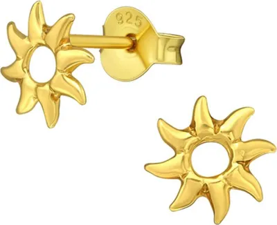 Produktbild von Ohrstecker Sonne gold: Ohrringe Silber 925