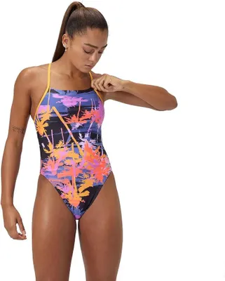 Produktbild von Speedo Allover Digital Lattice Tie-back Badeanzug Mehrfarbig UK 30 Frau Mehrfarbig UK 30