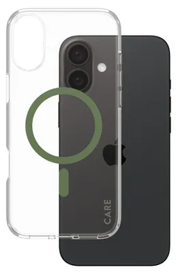 Immagine prodotto di PanzerGlass CARE by ® Custodia trasparente Urban Combat m. Grün MagSafe iPhone 16 Plus, Cover, Apple, Apple - iPhone 16 Plus, Trasparente
