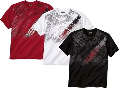 Immagine prodotto di Atlas For Men - Maglietta "Sporty" da uomo (confezione da 3) AF160 (M) (Bianco/Rosso/Nero)