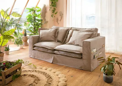 Produktbild von MASSIVMOEBEL24 Hussensofa 2-Sitzer 196x108x76 beige KINGSTON