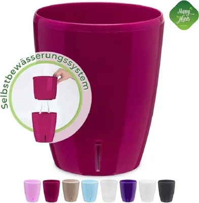 Produktbild von Happy-Plants Orchidea Twin Orchideentopf Selbstbewässernd Ø 15 cm, H 18 cm 2 Liter - Kirsche