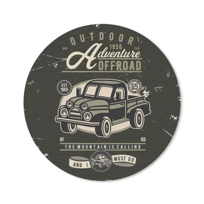 Produktbild von MuchoWow® Mauspad Mousepad Auto - Retro - Briefe - Zeichnung 20x20 cm - Mousepads - Maus Mat - Pad - Mausunterlage - Schreibtischmatte