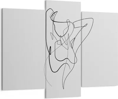 Produktbild von Bild auf Leinwand - Leinwandbild - 3 Teile - Frau Bleistift Linie - 130x100cm - Wand Bild - Wanddeko - Wandbilder - Leinwanddruck - Bilder - Wanddekoration - Leinwand bilder - CB130x100-4991