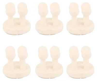 6 selbstklebende Silikon-Haken für Bad & Küche, weiß