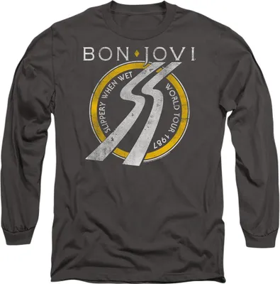 Produktbild von Bon Jovi - "Slippery When Wet" T-Shirt für Herren/Damen Uni TV20673 (M) (Holzkohle)