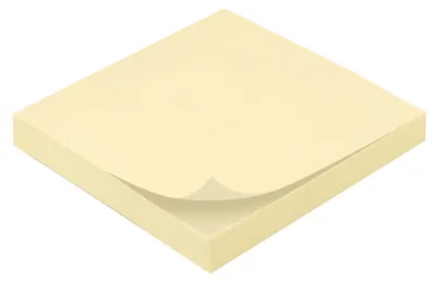 Notizblock, wiederverwendbar, 100 Blatt, 75 x 75 mm, gelb
