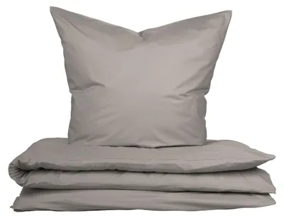 Produktbild von uncover by SCHIESSER Bettwäscheset Soho | Renforcé | 2-teilig | 100% Baumwolle | Unifarben | Weich und glatt | Verdeckter YKK-Reißverschluss | 135x200 cm + 80x80 cm | Hellgrau