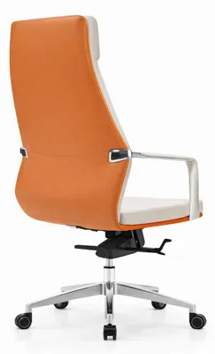 Zdjęcie produktu dla Ergonomiczne krzesło biurowe dla dyrektora, z wysokim oparciem i pomarańczowymi akcentami