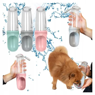 Imagen del producto de 2 botellas de agua para perros con cuenco, prácticas y portátiles