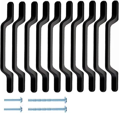 Obrázok produktu pre Čierne úchytky na skrine, 10–96 mm, so skrutkami