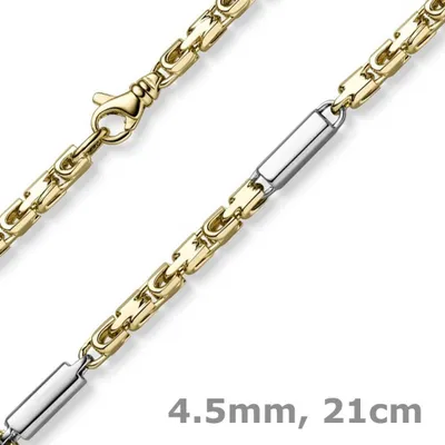4-5mm-Monte-Carlo-Armband-aus-585-Gold-bicolor-21cm