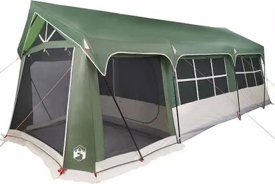 Produktbild von vidaXL Familienzelt Grün und Weiß 620 x 322 x 240 cm Polyester