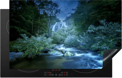 Produktbild von KitchenYeah© Herdabdeckplatte Sturm auf dem Weg zum Wasserfall im Klong-Lan-Nationalpark , 85x52cm, Küche Deko, Glaskeramikkochfeld Herdabdeckung, Abdeckplatte fùr Kochfeld